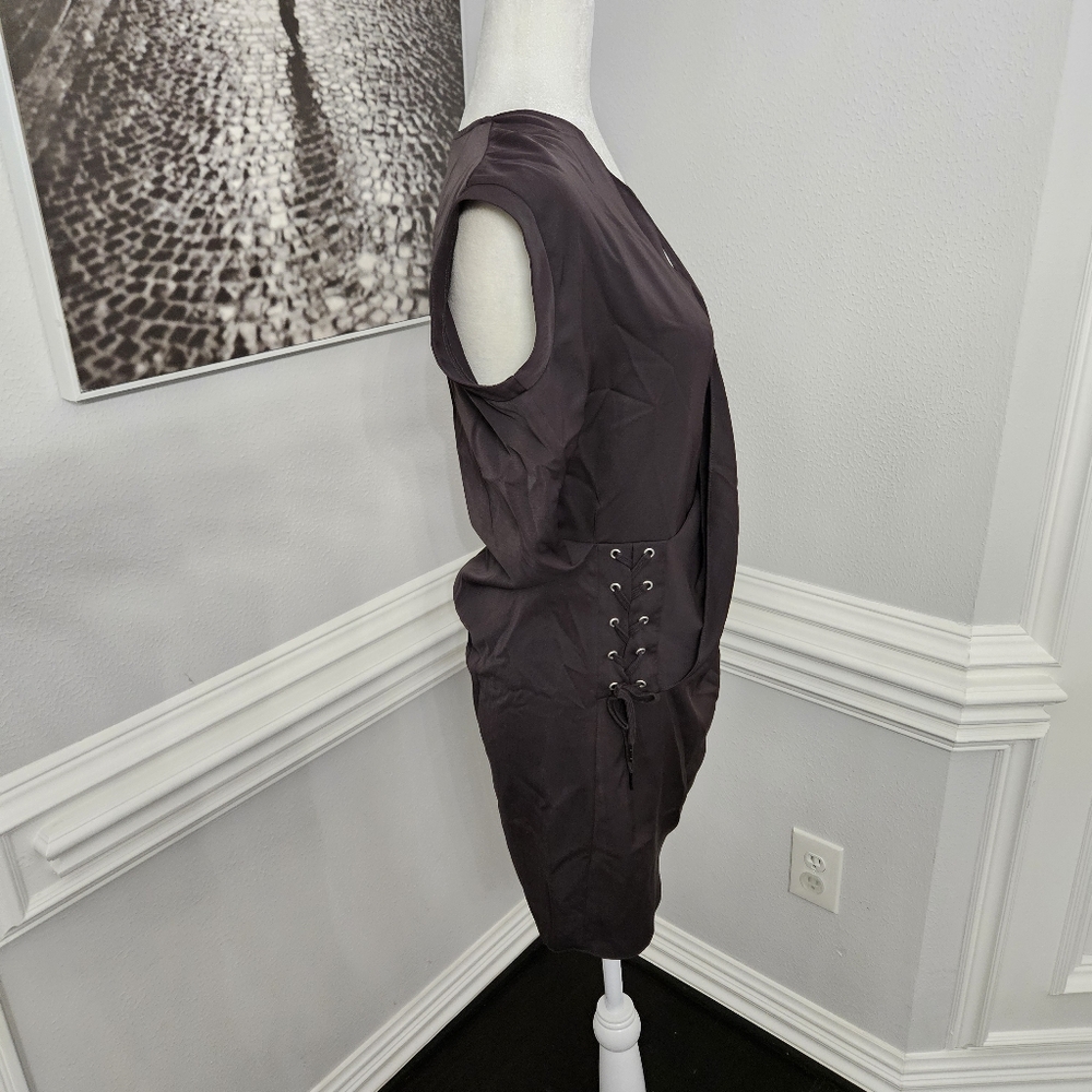 AllSaints sleeveless draped V-neck AURES dress size 2 - Picture 7 of 10